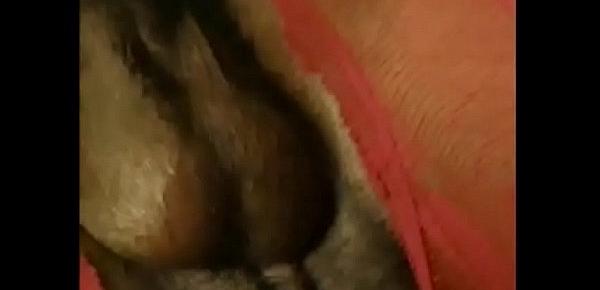  Redhead ebony slut in ripped pantyhose sucks black cock and gets cum on huge tits